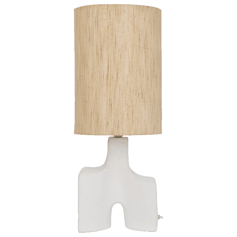 Lampe à poser céramique et soie Hikari