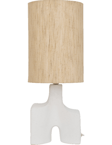 Lampe à poser céramique et soie Hikari