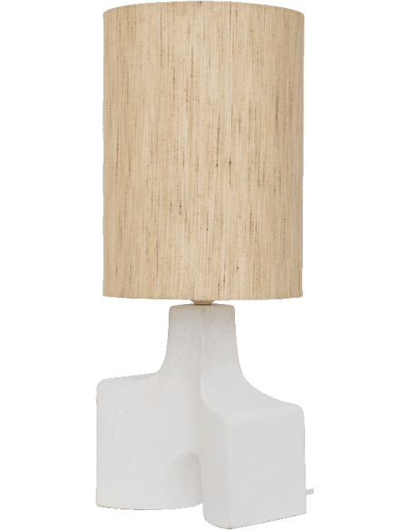 Lampe à poser céramique et soie Hikari
