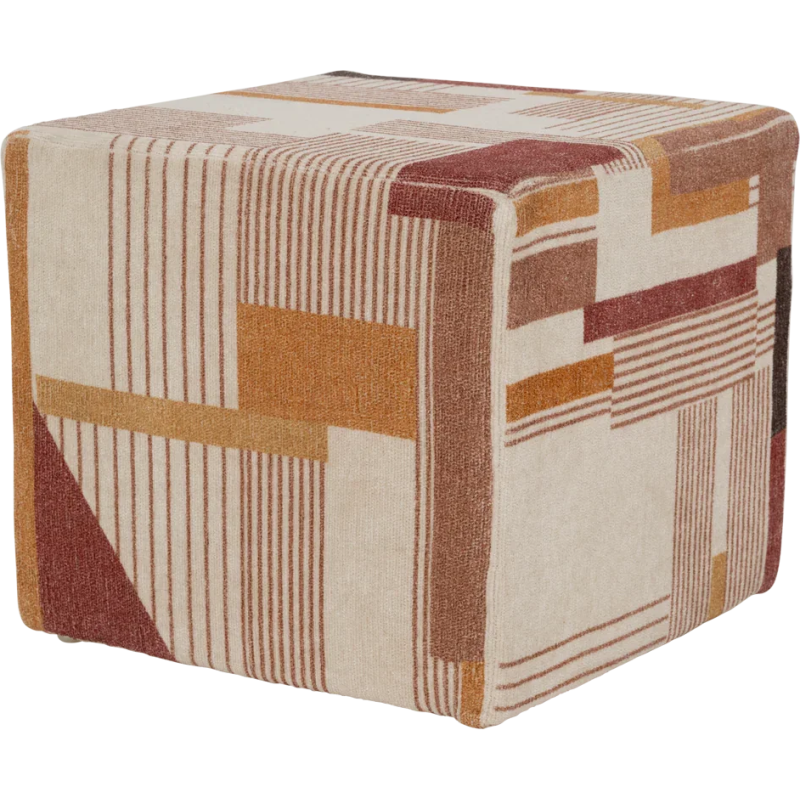 Pouf carré motif géométrique...