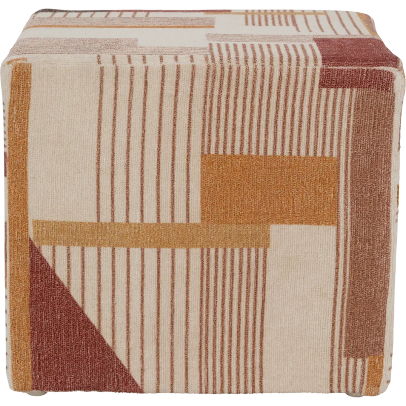 Pouf carré motif géométrique...