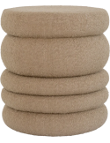 Pouf rond bouclé beige Cinco