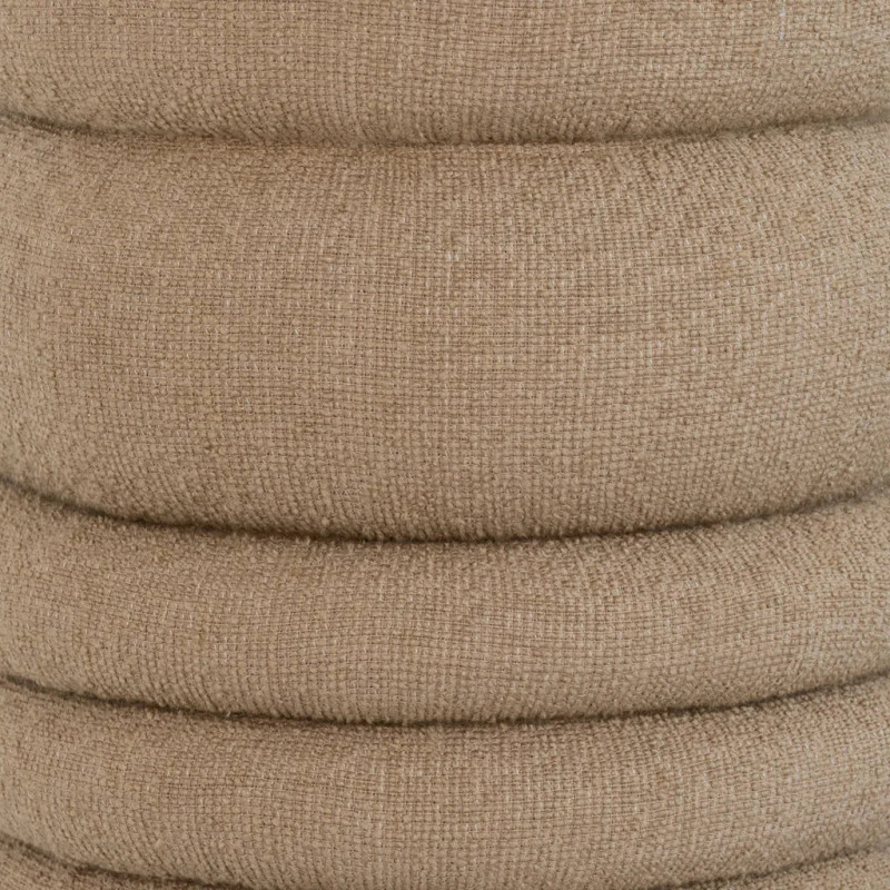 Pouf rond bouclé beige Cinco