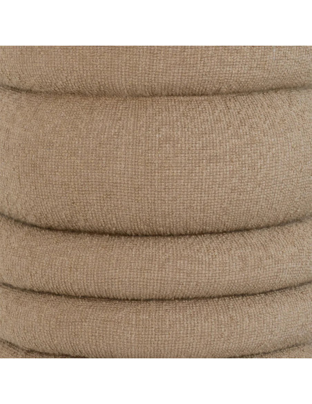 Pouf rond bouclé beige Cinco