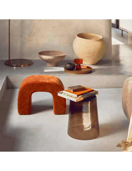 Table d’appoint conique verre recyclé brun Kai