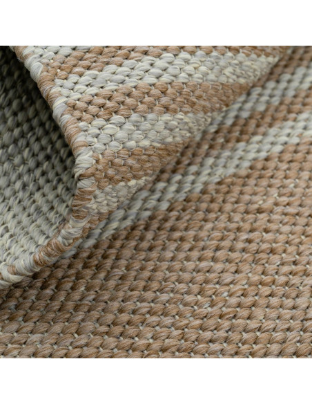 Tapis extérieur réversible beige écru en polypropylène 160x230 cm Avela