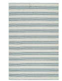 Tapis extérieur réversible en polypropylène rayé bleu écru 160x230 cm Avela