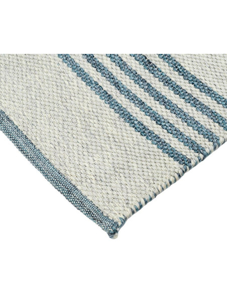 Tapis extérieur réversible en polypropylène rayé bleu écru 160x230 cm Avela