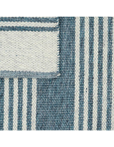 Tapis extérieur réversible en polypropylène rayé bleu écru 160x230 cm Avela