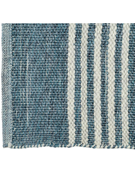 Tapis extérieur rayé bleu écru en polypropylène 200x300 cm Avela