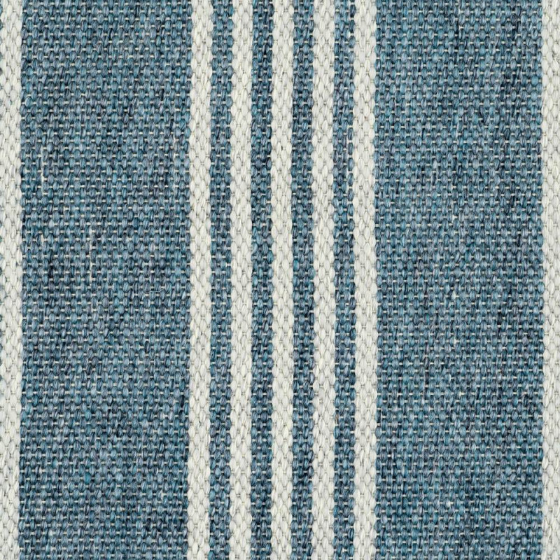 Tapis extérieur rayé bleu écru en...