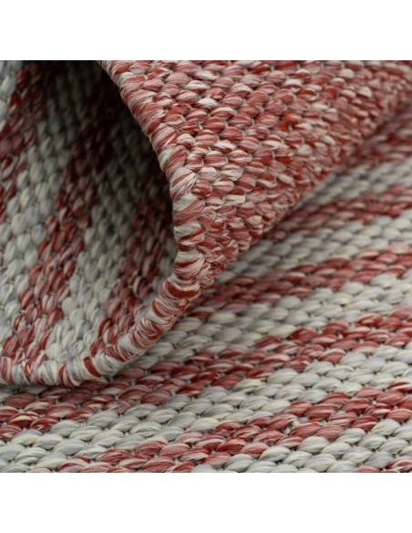 Tapis extérieur réversible terracotta écru en polypropylène 160x230 cm Avela