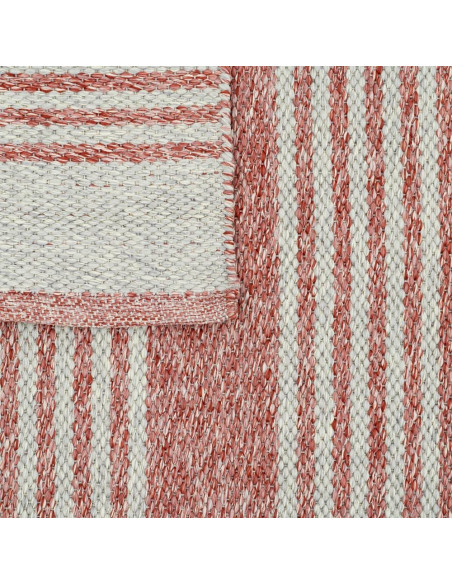 Tapis extérieur réversible terracotta écru en polypropylène 160x230 cm Avela