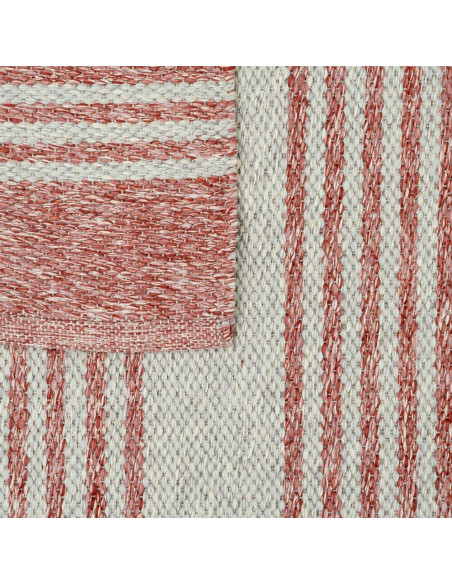Tapis extérieur réversible terracotta écru en polypropylène 200x300 cm Avela
