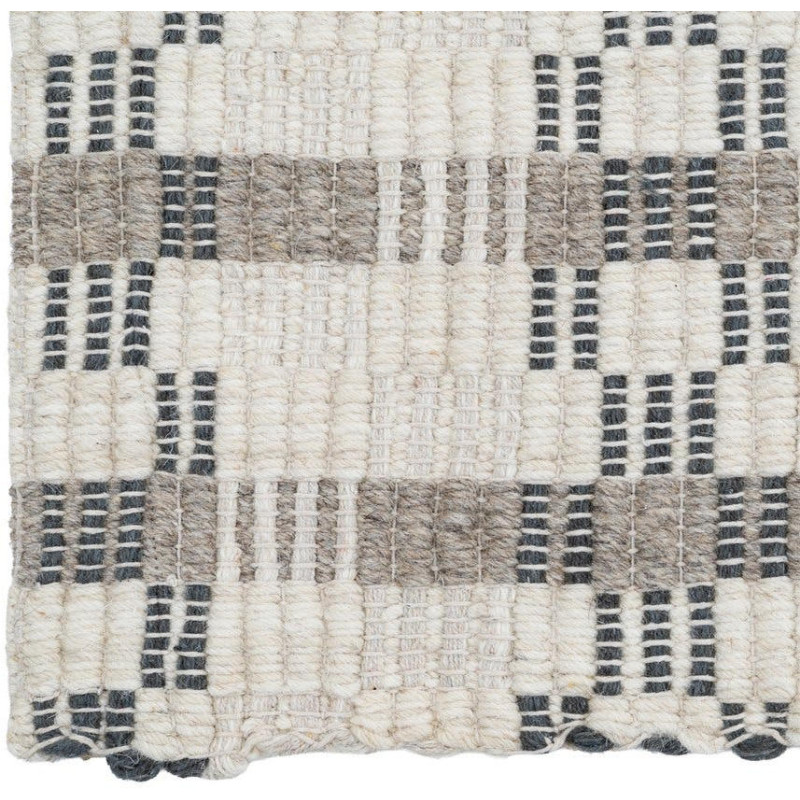 Tapis laine coton écru grège...