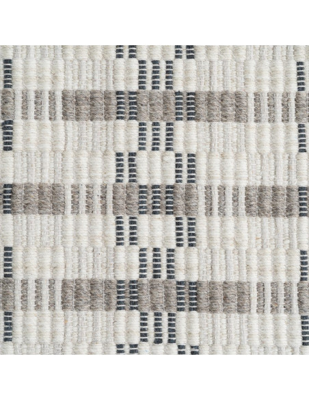 Tapis laine coton écru grège quadrillé 160x230 cm Basilea