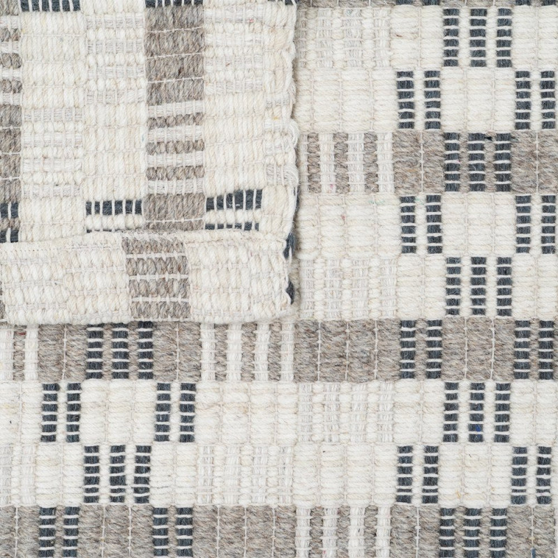Tapis laine coton écru grège...