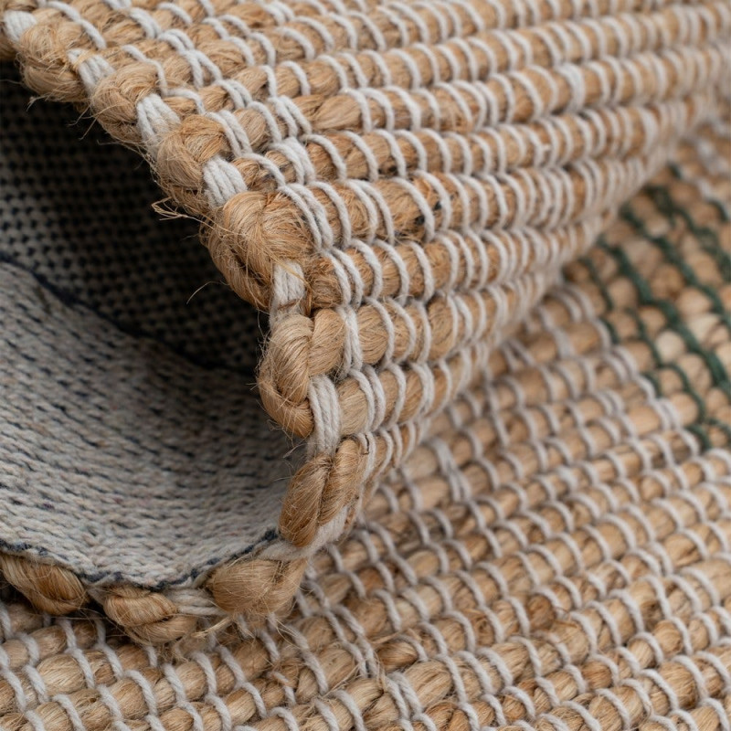 Tapis intérieur jute coton rayé...