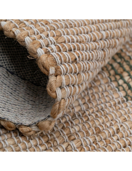 Tapis intérieur jute coton rayé naturel 160x230 cm Orvane