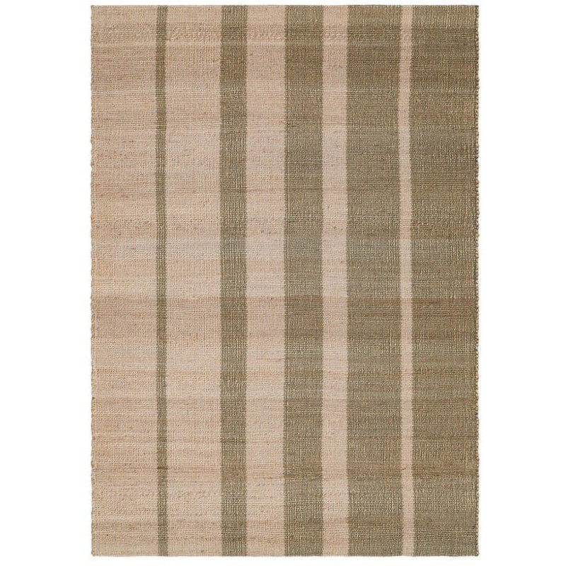 Tapis jute coton rayé naturel 200x300...