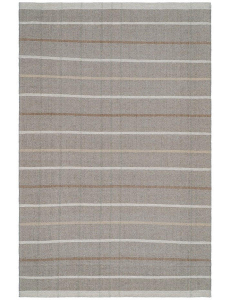 Tapis laine coton rayé gris beige 200x300 cm Mirelva