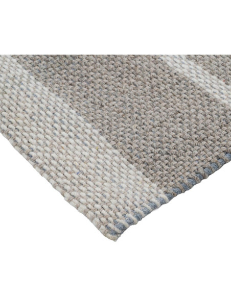 Tapis laine coton rayé gris beige 200x300 cm Mirelva