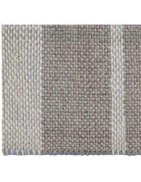 Tapis laine coton rayé gris beige 160x230 cm Mirelva
