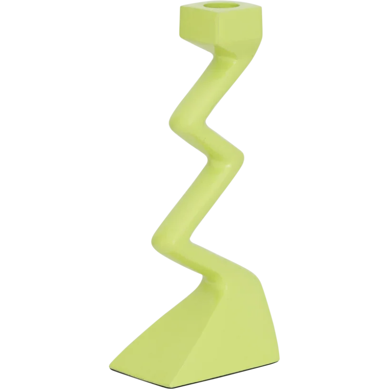 Bougeoir zigzag en aluminium vert...