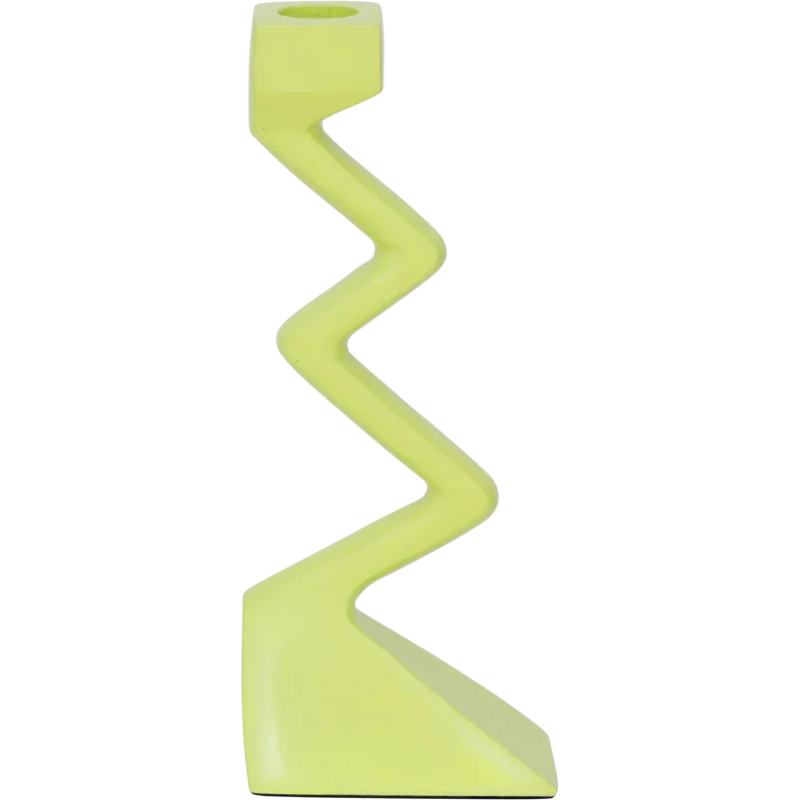 Bougeoir zigzag en aluminium vert...