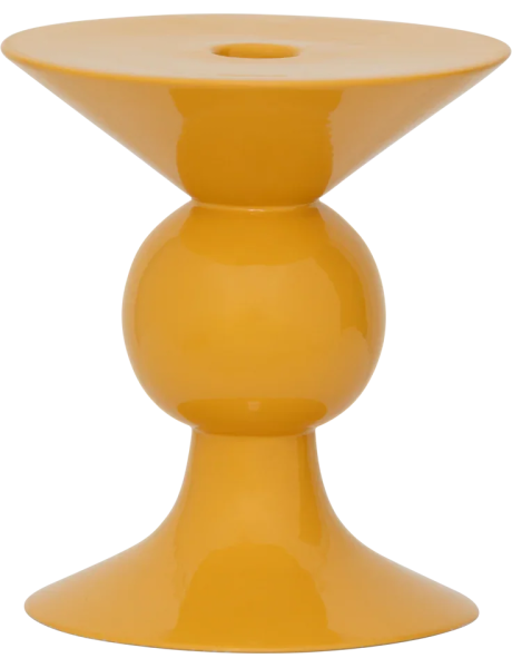 Bougeoir céramique orange doré 15 cm Goba