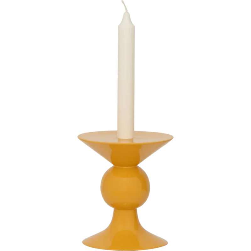 Bougeoir céramique orange doré 15 cm...