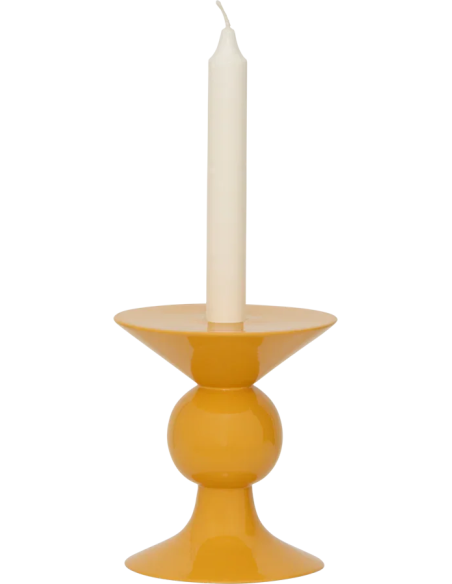 Bougeoir céramique orange doré 15 cm Goba