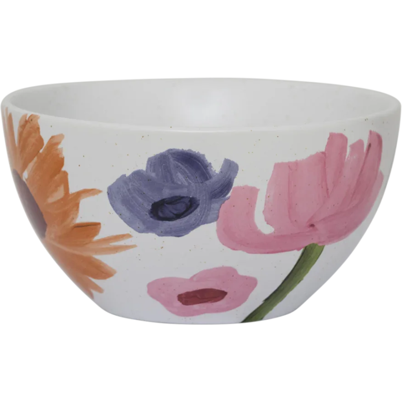 Bol céramique fleuri peint main 15 cm...