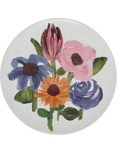 Assiette plate céramique fleurie Ø 21 cm Hanako