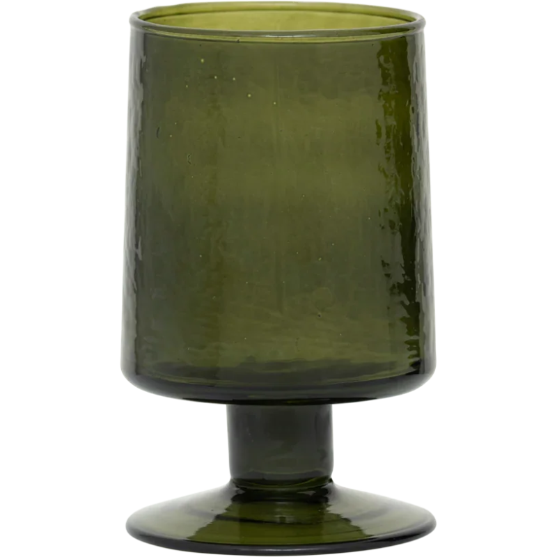 Verre à vin martelé vert en verre...