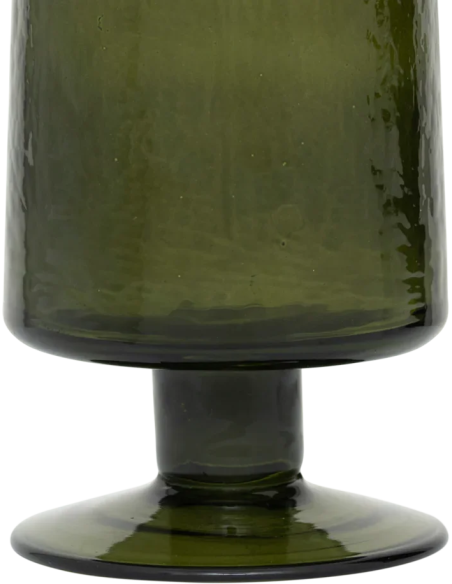 Verre à vin martelé vert en verre recyclé Ø 7x12 cm Banana Palm