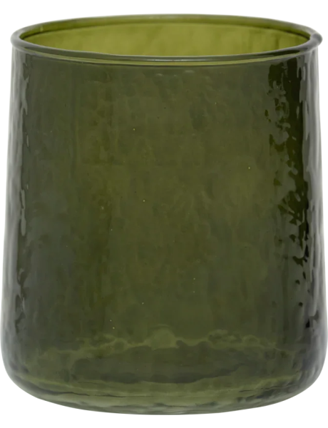Gobelet martelé vert en verre recyclé Ø 8,5x9,5 cm Banana Palm
