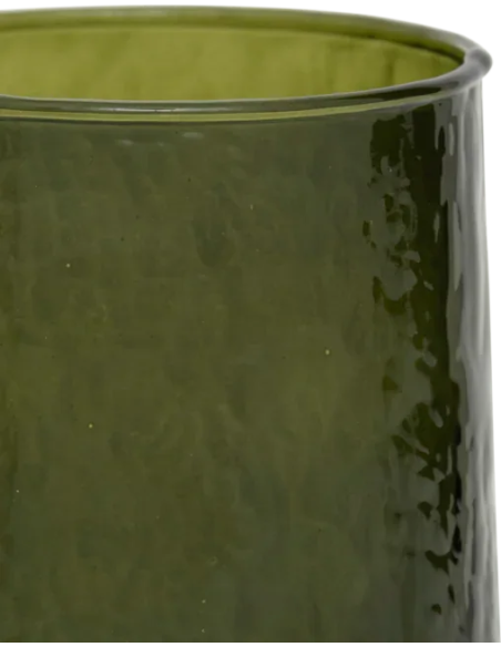 Gobelet martelé vert en verre recyclé Ø 8,5x9,5 cm Banana Palm
