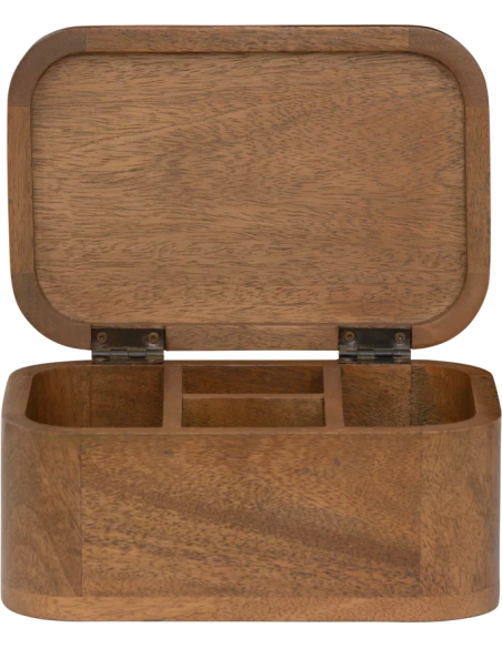 Boîte à bijoux en bois de manguier brun doré 20x13,5x10 cm Gulda