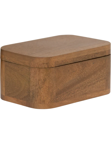 Boîte à bijoux en bois de manguier brun doré 20x13,5x10...