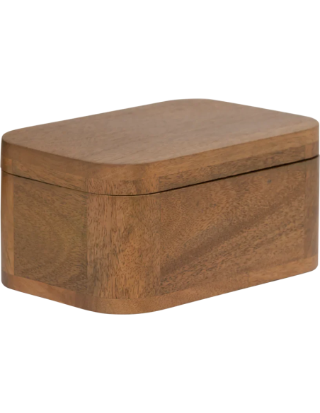 Boîte à bijoux en bois de manguier brun doré 20x13,5x10 cm Gulda