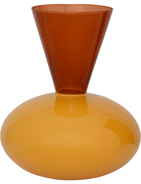 Vase à fleurs orange en verre recyclé Ø27x32 cm Zinhle