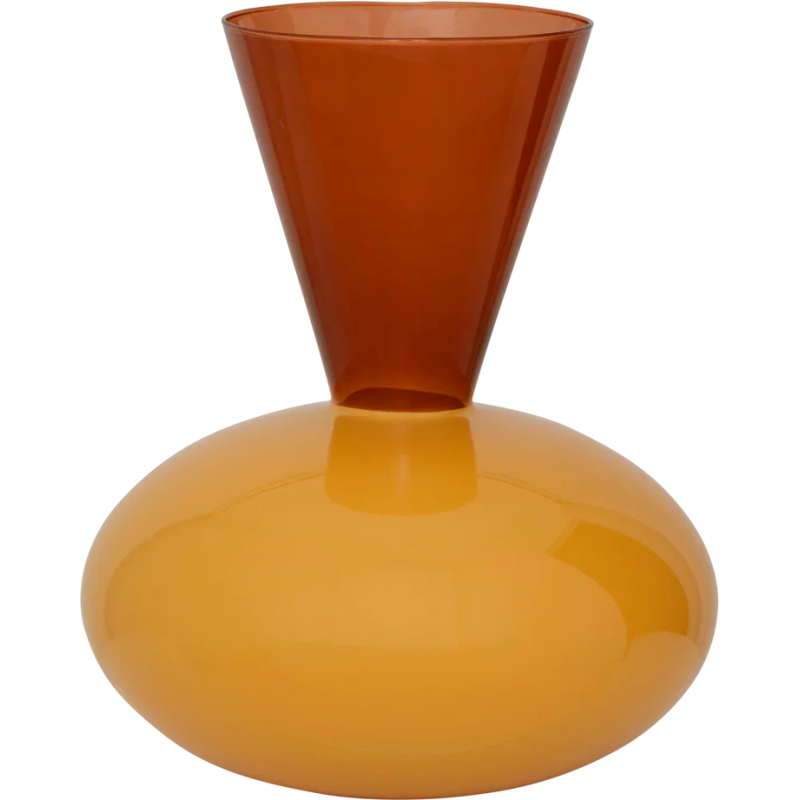 Vase à fleurs orange en verre recyclé...