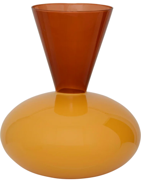 Vase à fleurs orange en verre recyclé Ø27x32 cm Zinhle