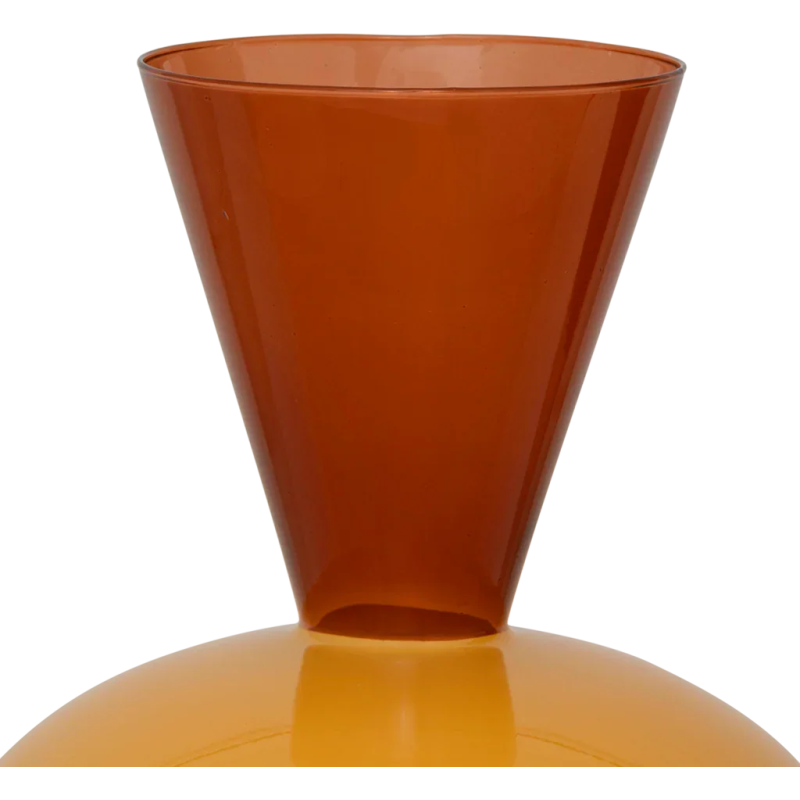 Vase à fleurs orange en verre recyclé...