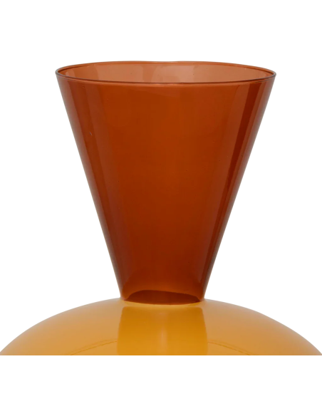 Vase à fleurs orange en verre recyclé Ø27x32 cm Zinhle
