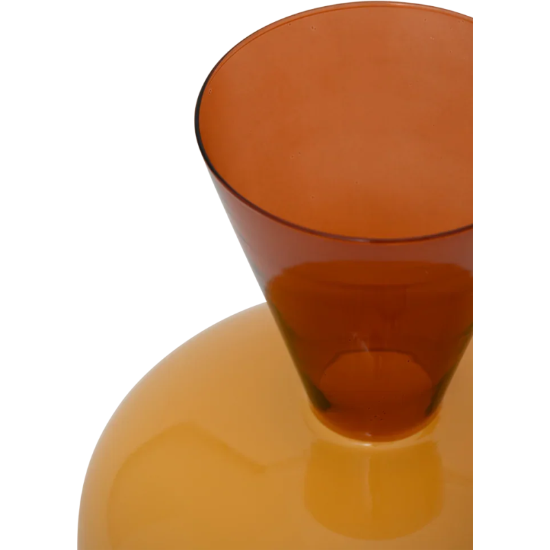 Vase à fleurs orange en verre recyclé...