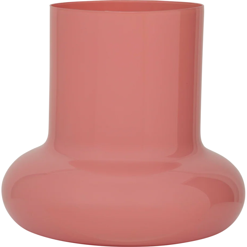 Vase rose poudré en verre recyclé...