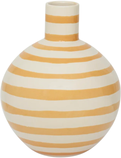 Vase rayé orange et crème en céramique Ø19,5x25 cm Amara