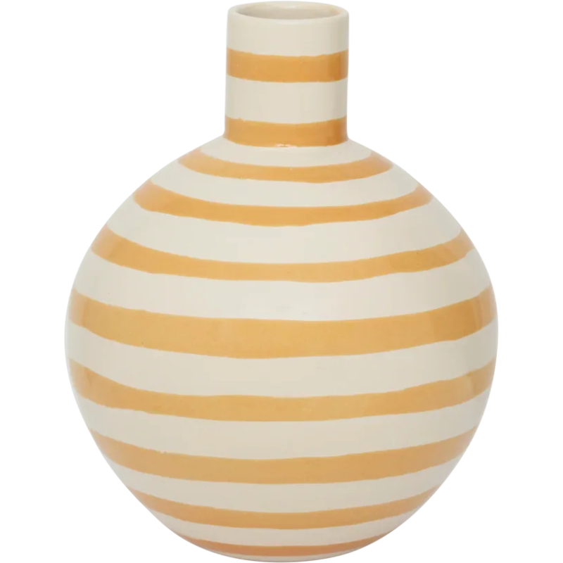 Vase rayé orange et crème en...